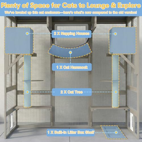 Catio Outdoor Cat Enclosure (61.5"L x 34"W x 66.54"H)