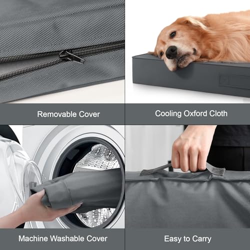 Waterproof Orthopedic Dog Crate Bed for Small Dogs & Cats (Grey / 23.0"L x 17.0"W x 2.5"Th)