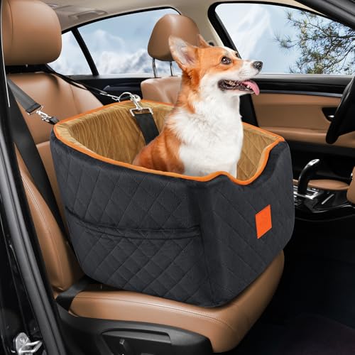 Dog Car Seat for Small (Black/Brown)