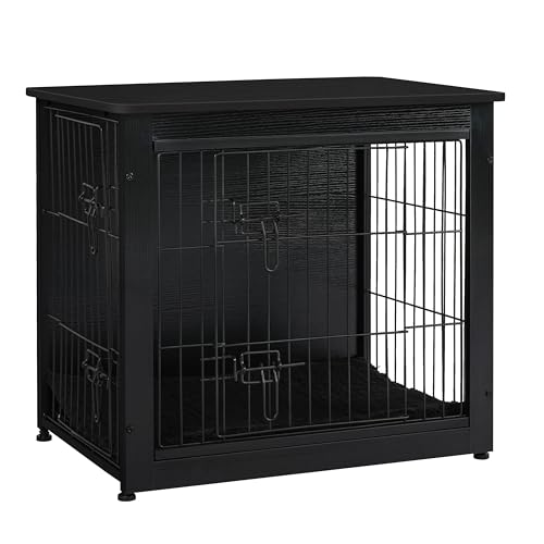 27" Dog Crate Furniture (Black / 27.2"L x 20.1"W x 23.6"H)