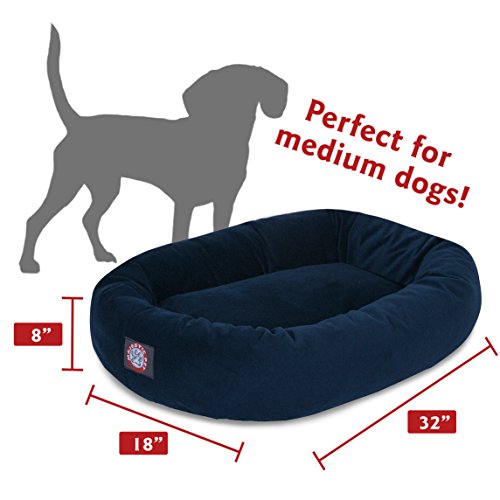 Villa 32 Inch Shredded Memory Foam Dog Bed for Medium Sized Dog 32x23x7 Inch (Apple)