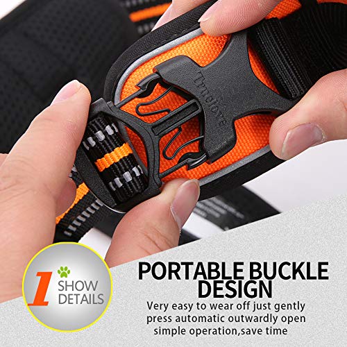 Truelove No Pull Dog Harness with Easy Control Handle and 2 Leash Attachments (X-Small / Orange)