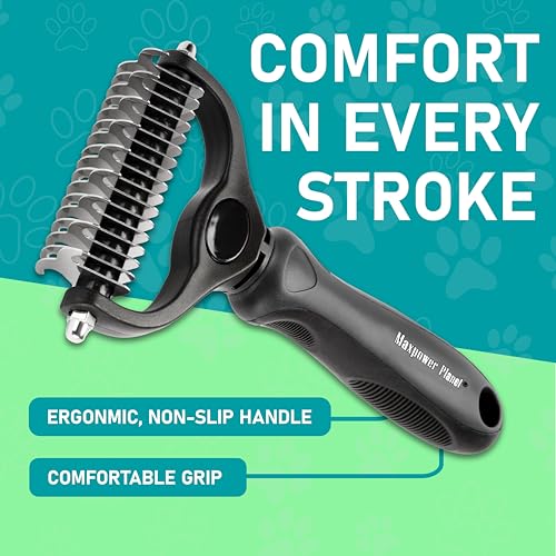 Hair Brush Double Sided Shedding (Black / Large)