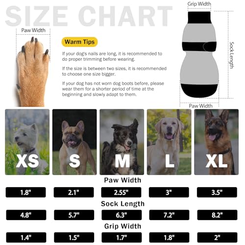 Anti Slip Dog Socks to Prevent Licking Paws for Hot (Black Pearl Paw(Pack of 4) / X-Small)