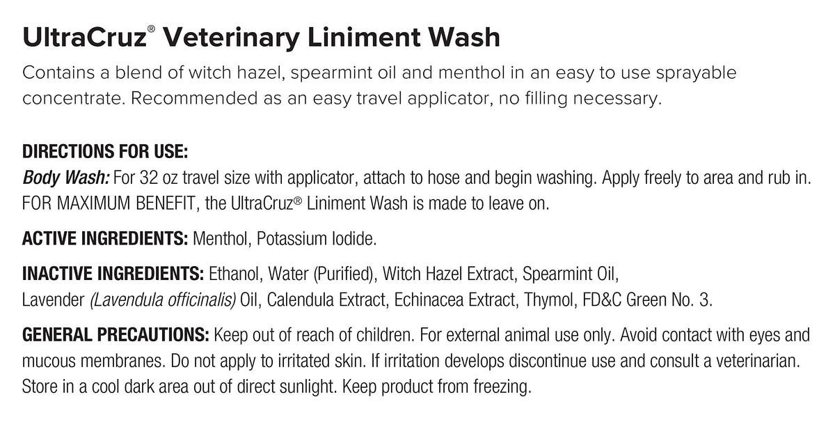 Veterinary Liniment Wash for Horses