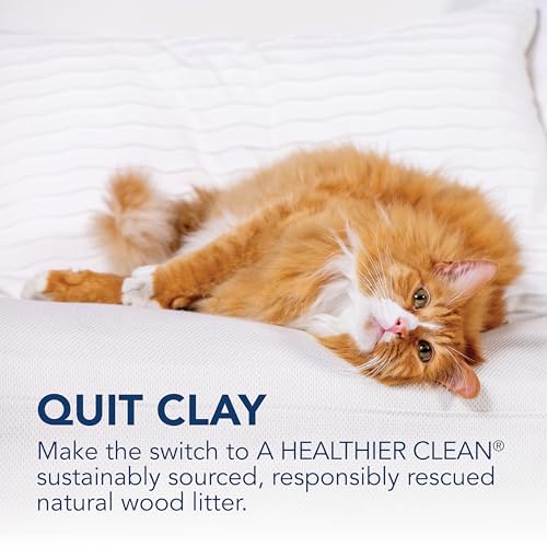 Low Tracking Natural Wood Clumping Cat Litter (21.5 lbs / Less Mess)