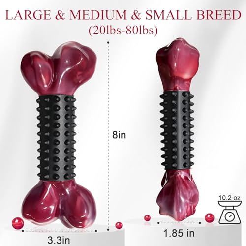 2 Pack Tough Dog Toys for Aggressive Chewers (2 PC-Bacon-Black)
