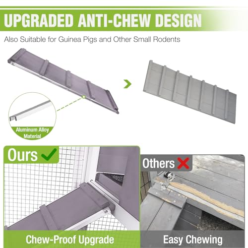 51.6" Large Rabbit Hutch with Chew