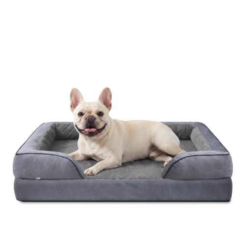 Orthopedic Dog Bed Medium Size Dog (Dark Grey / M (28"x 23"x 6.5"))