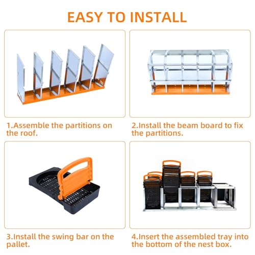 Chicken Nesting Boxes (56.7"L x 17.5"W x 11.0"H / Orange)