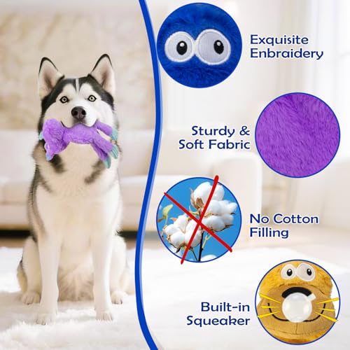 3 Pack No Stuffing Dog Toys (3-color)