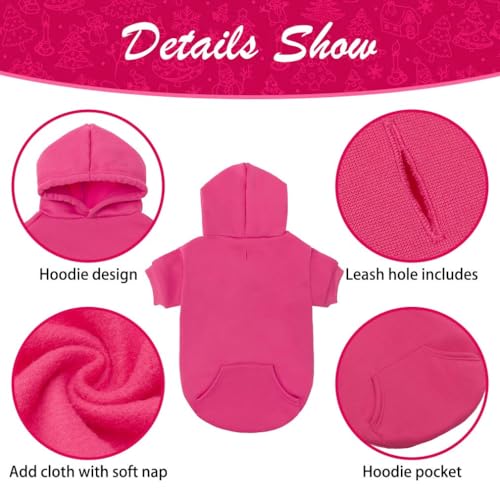 Dog Hoodie for Large Medium Small Dogs (Deep Pink / Large)