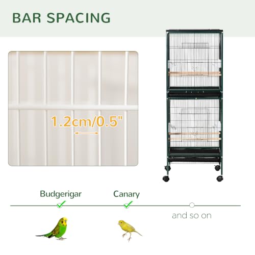 Large Bird Cage 1.7 ft. Width for Wingspan 55" (Green)