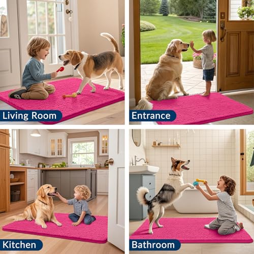 Dog Door Mat for Muddy Paws 59x20 (Hot Pink / 59"X20")