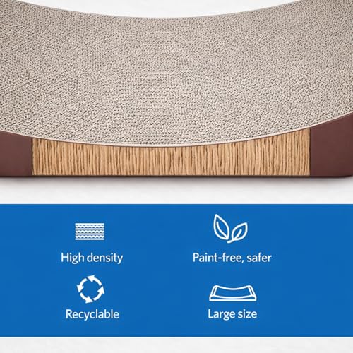 Simple Delxue 30 Inches Extra Large Cardboard Cat Scratcher Bed (Loubge Bed-Wood)