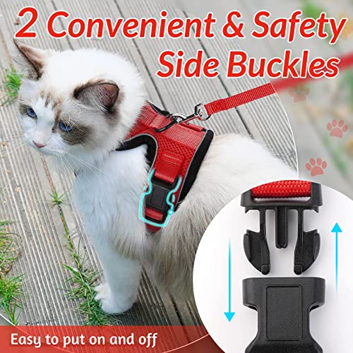 Cat Harness and Leash Set (S / Red)