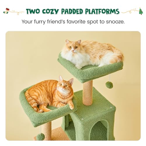 70.1 Inch Green Large Cat Tree (70.1 in / Green)