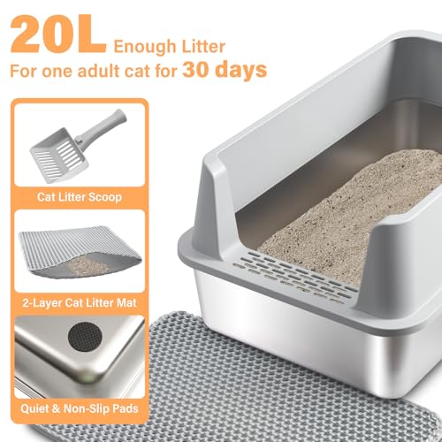 Stainless Steel Litter Box XL (XL-lid box)