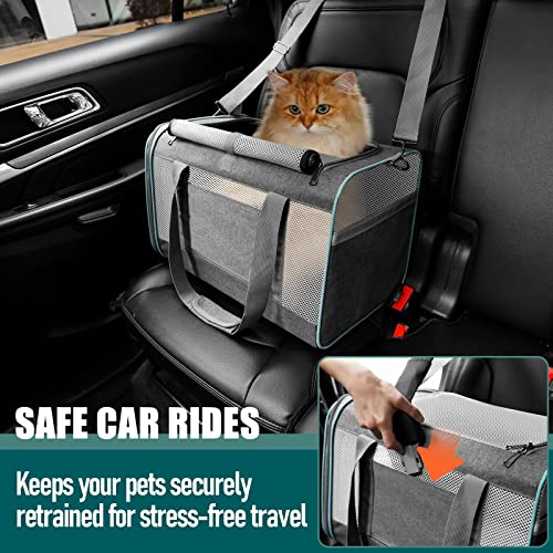 Large Cat Carrier Soft (Grey / 18.1"L x 11.8"W x 11.8"H)