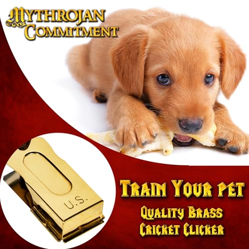 Brass and Steel Pet Training Clicker Puppy Dog Training Cricket Clicker U.S. Engraved Military Gear Metal Clicker (Clicker Pack of 2Pcs)