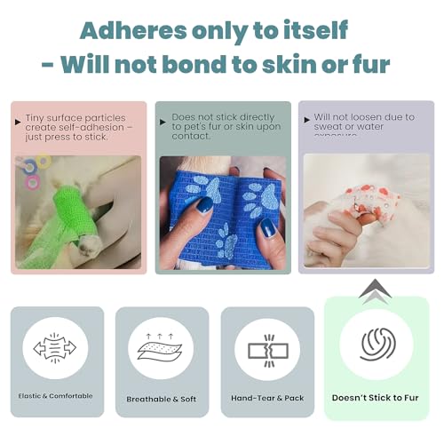 Pet Bandage 6 Rolls (Solid Colors)