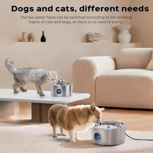 108oz 3.2L Stainless Steel Cat Water Fountain