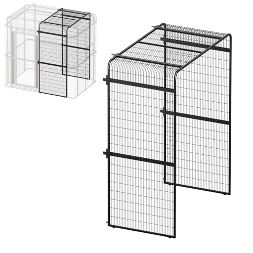 33.5 Inch Extra Large Bird Cage Extension Part for Parakeets Outdoor Bird Aviary Parrot Cage with Perch (Black / 33.5"L x 63.0"W x 81.5"H)