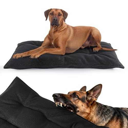 Chew Proof Indestructible Dog Beds for Aggressive Chewers (28"x41" / Black)