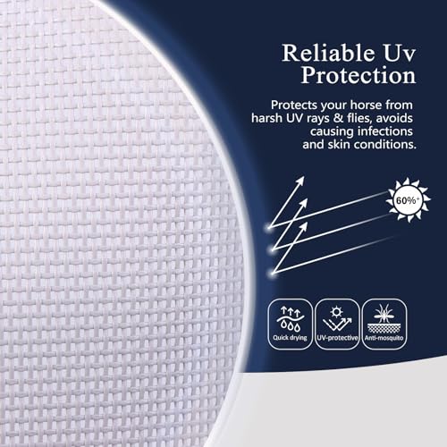Half Face Horse Fly Mask UV Protection and Breathable for Equine Use Comfortable Navy M (navy / Medium (Arabian))