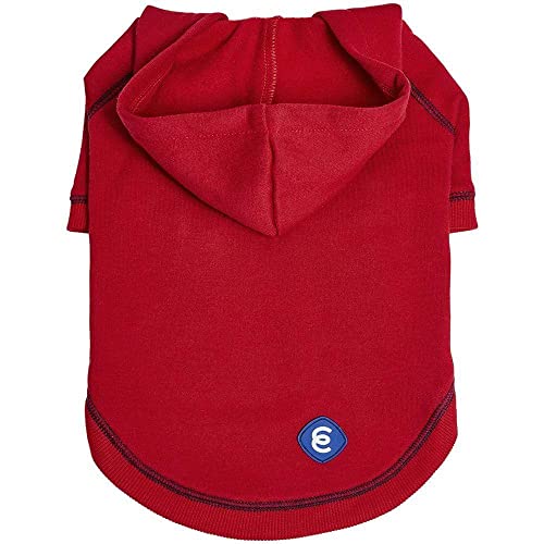 Essentials Soft & Comfy Better Basic Cotton Blend Dog Hoodie Sweatshirt in Red (24 inch (Pack of 1) / Dog Hoodie - Red)