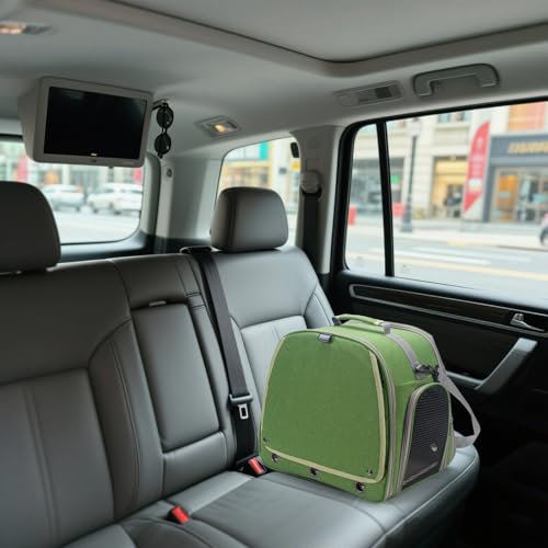 Bird Carrier Parrot Travel Cage with Perch (Green)
