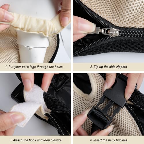 Dog Carrier Backpack Pet Legs Out Front Cat Travel Bag (Medium / Beige)