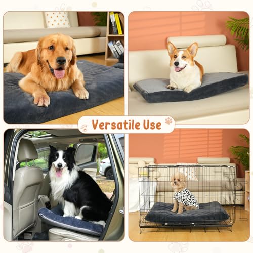 Dog Bed Mat Crate Pad Mattress (Grey / S(23"*16"*3"))