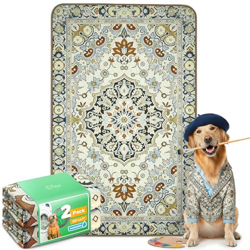 Washable Pee Pads for Dogs (Boho Beige / 29" x 47" (2 Packs))