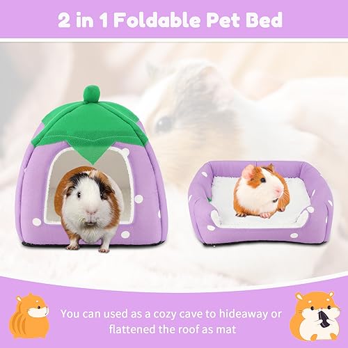 Guinea Pig Bed Hideout (Strawberry Purple)