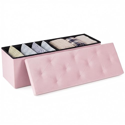 43 Inch Folding Storage Ottoman Bench