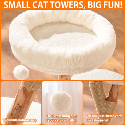 2 Tier Cat Tree for Kittens & Small Cats (White / Small 2-Tier)
