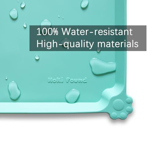 L Silicone Non Slip Pet Food Mats (22"L x 14"W / CoolMint)