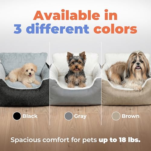 Elevated Dog Car Seat for Small Dogs (Booster (Brown) / 21" x 20" x 14")