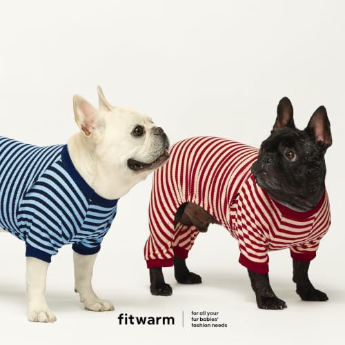 Blue and White Striped Dog Pajamas (Medium / Blue)