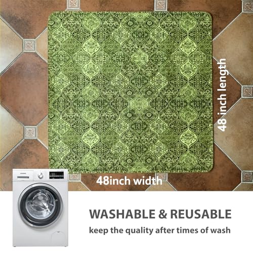 Washable Pee Pads for Dogs (48x48 Inch (Pack of 2) / Green/Multi)