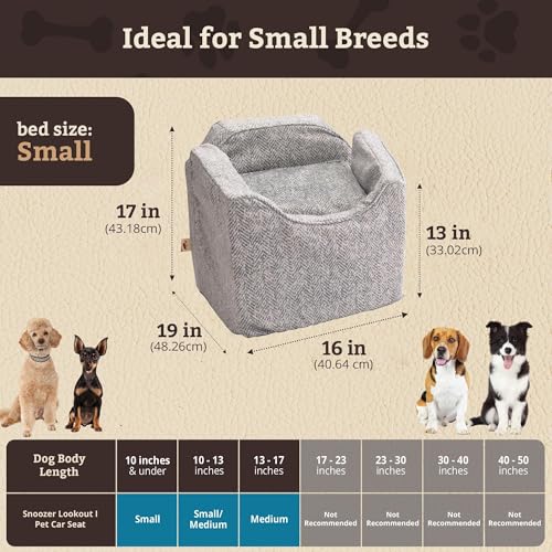 Pet Products Luxury Lookout I Dog Car Seat with Show Dog Microsuede (Palmer Dove / Small)