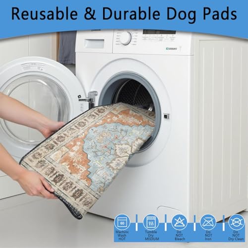 Washable Pee Pads for Dogs 2 Pack (48"x48"(2 Pack) / D Blue Orange)