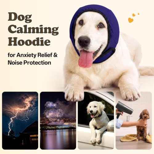 Dog Ear Wraps for Fireworks Storm Noise Blocking Ear Care (Blue / L)