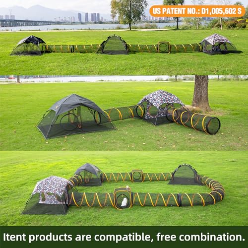 Outdoor Cat Play Tent for Indoors and Outdoors (Black / One layer)