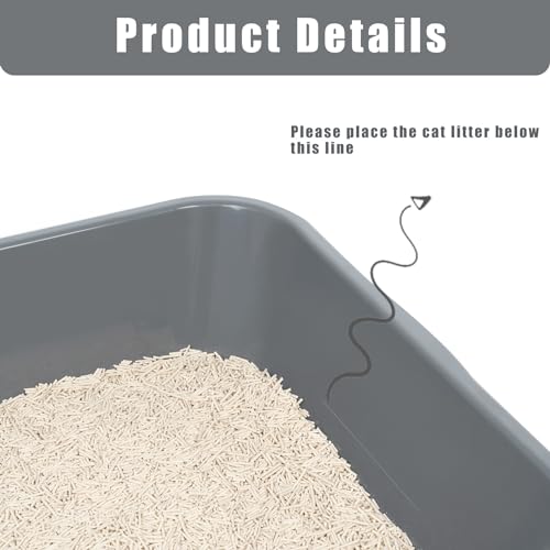 Extra Large Low Entry ABS Cat Litter Box (Large (Pack of 2) / Dark Gray)