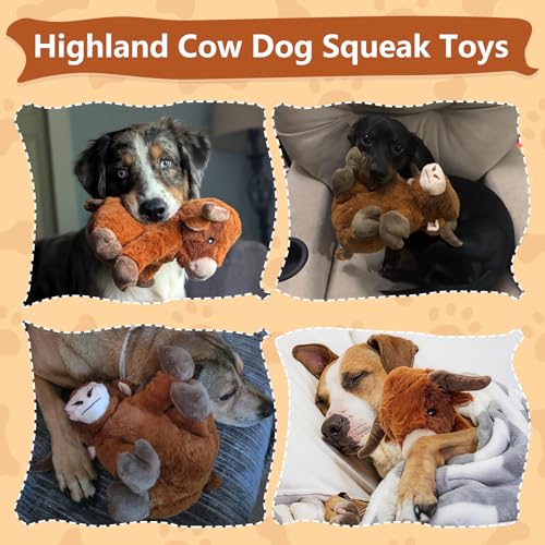 Highland Cow Dog Toy (Brown Cow)