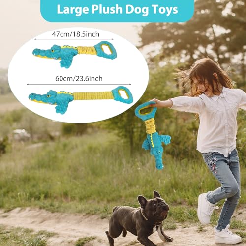 Dog Toys Cute Alligator Dog Toy Tough Plush Puppy Toy for Playtime (Blue02)
