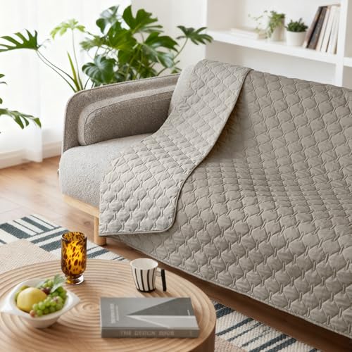 Waterproof Pet Blanket for Bed (68x82 Inch (Pack of 1) / Dark Stone/Light Stone)
