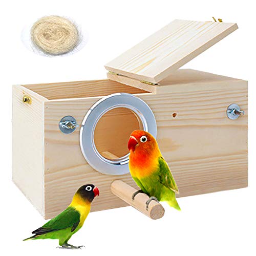Parakeet Nesting Box for Cage (【X-Large:13.4x6.9x7.7 Inches】)